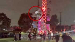 Funfair ride breaks apart at school event in LA
